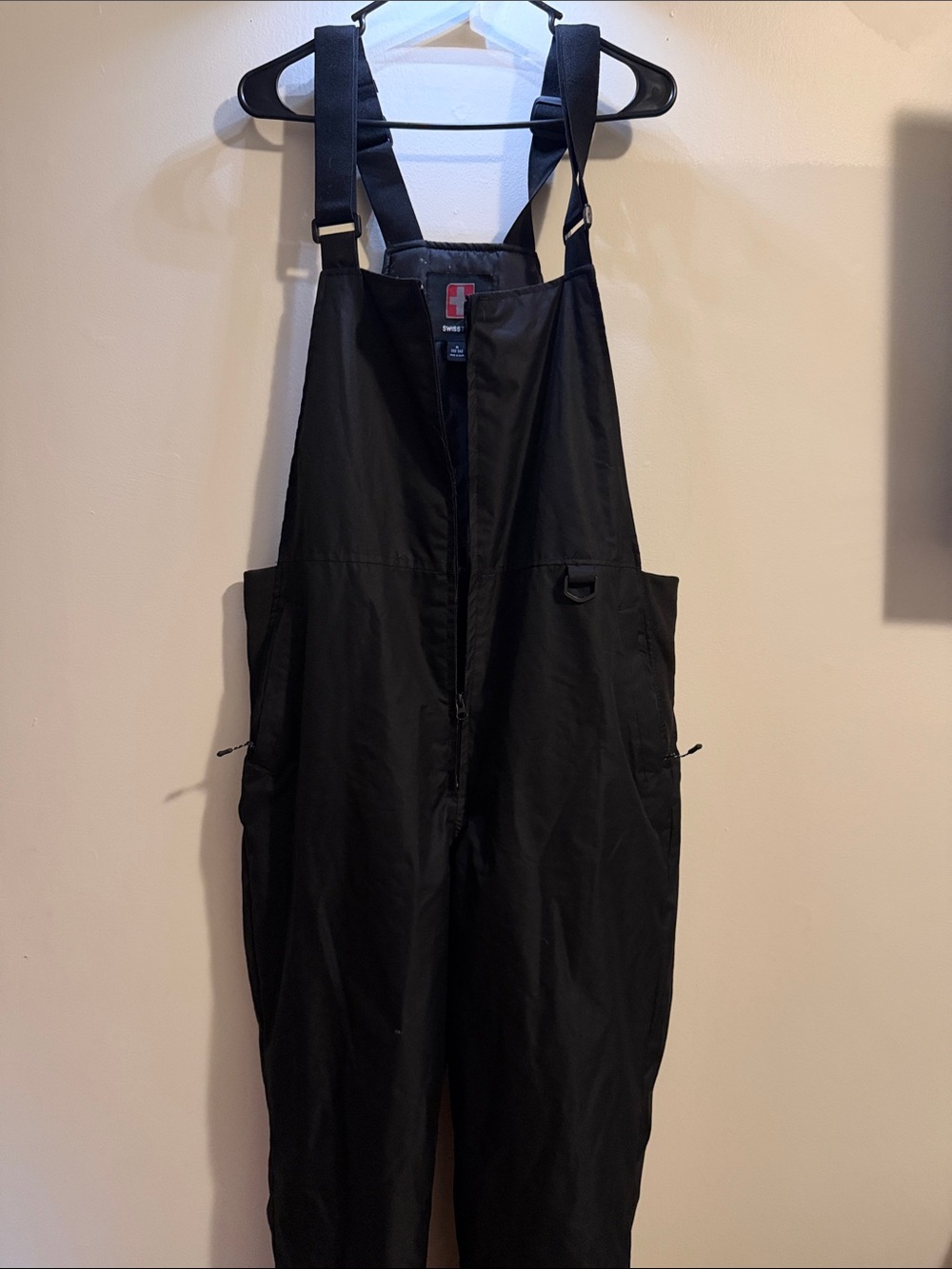Swiss Tech Black snow Overalls with Red Logo